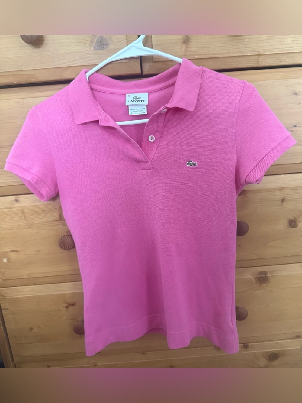 Lacoste Women's Hot Pink Short Sleeve Polo